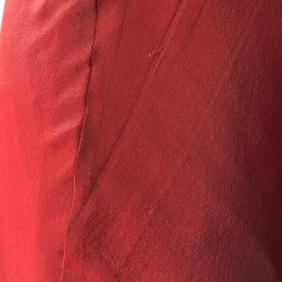 Vintage Formal Red Silk Bias Cut Gown 4 90s Y2K Whimsygoth Vamp She's All That - Picture 10 of 15